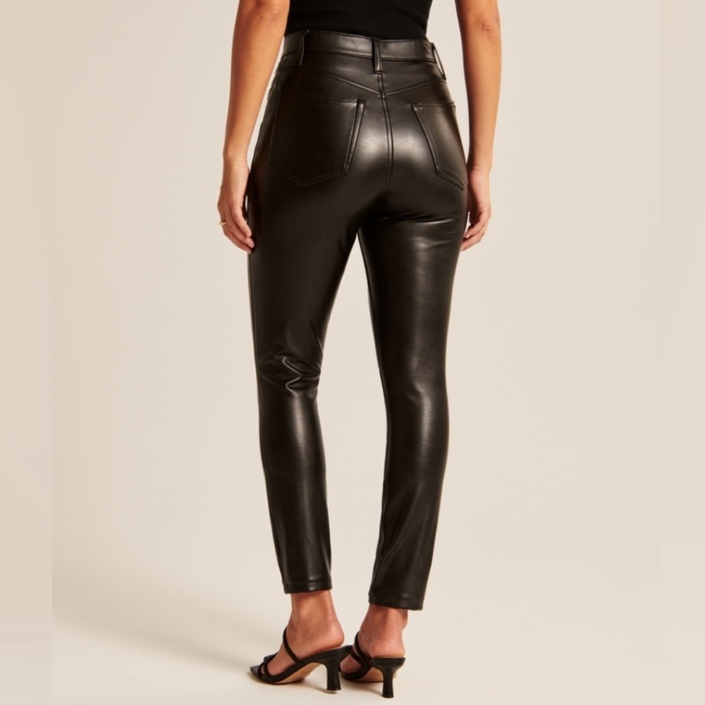 Abercrombie & Fitch Vegan Leather High Rise Skinny Pants - Picture 3 of 10